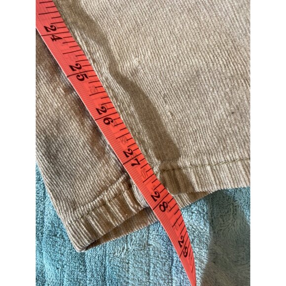 MS Collection Womens Corduroy Pants Size 14M Beige  Pockets Tapered Let Preppy - Picture 7 of 8